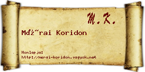 Mérai Koridon névjegykártya